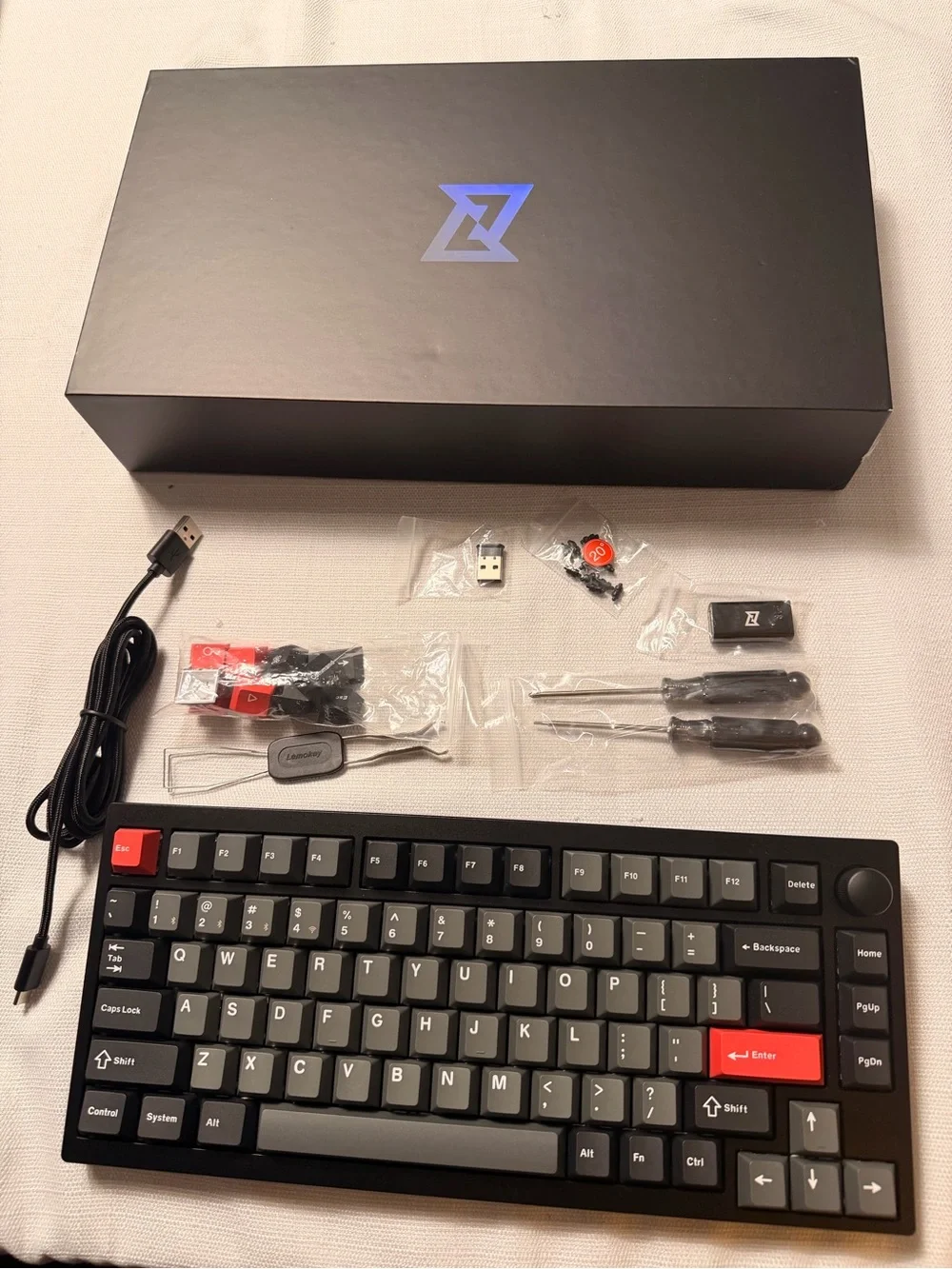 P1 Pro Wireless Mechanical Keyboard - Black with Red Accents